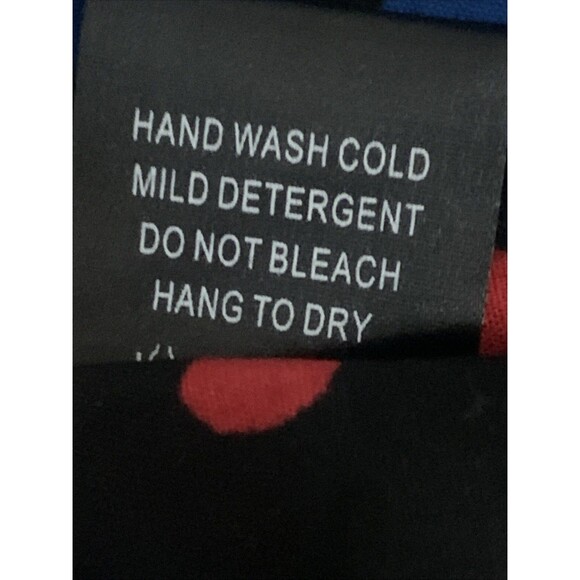 Diyanu Button Up Blouse Puff Sleeve Belt 1X African Inspired Print Blue Red NWOT - Picture 11 of 11